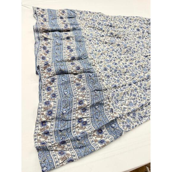 No Comment Blue Floral Tiered Maxi Skirt Elastic Waist‎ Lined RW228445 NWT L - Picture 5 of 8